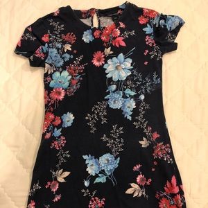 Floral body con mini dress